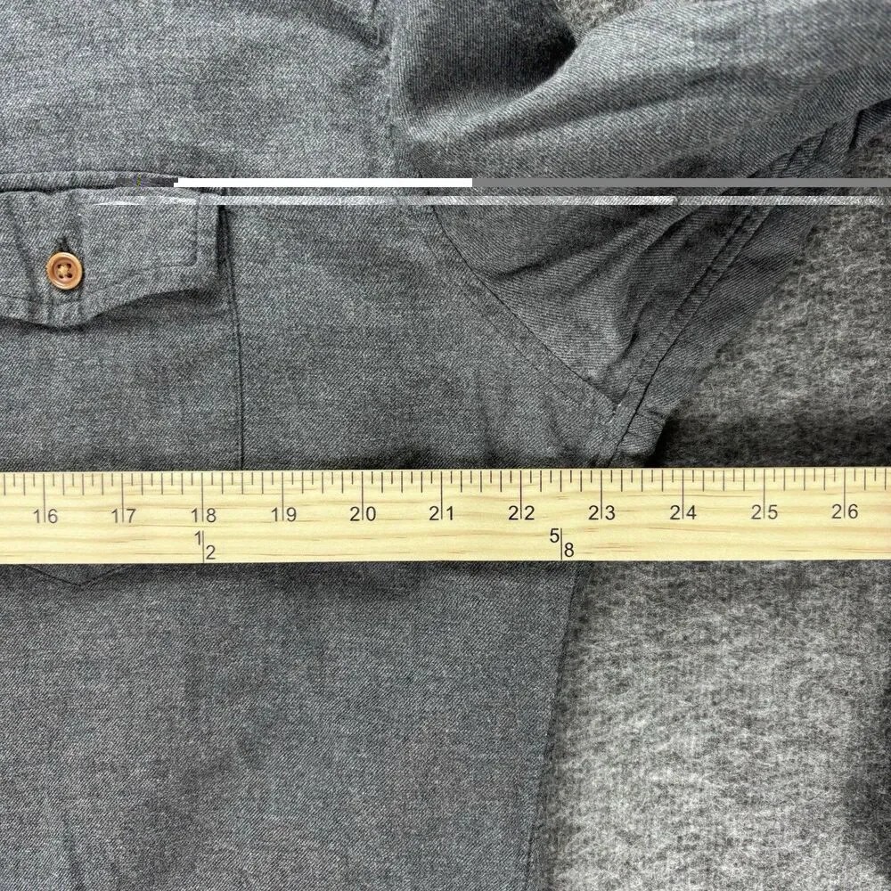 J.Crew Mens XL Slim Fit Gray Button Down Long Sleeve Shirt Flannel Casual Pocket